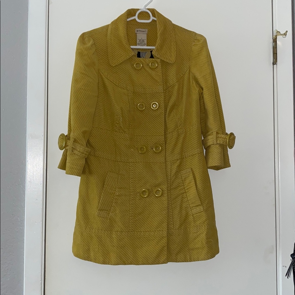 Stylish Mustard Double-Breasted Coat